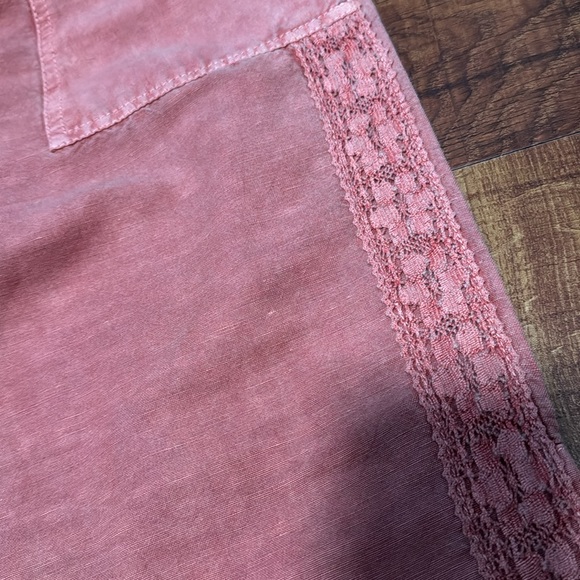 Sundance organia cotton pants lace side panel-faced red color - Picture 2 of 6